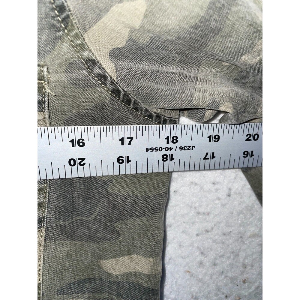 Lucky Brand Camo Military Army Combat Olive Green Camo Shirt Jacket Women's sz S - Picture 5 of 6